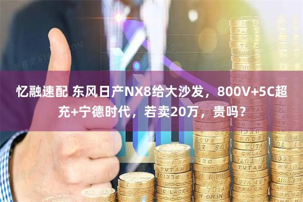 忆融速配 东风日产NX8给大沙发，800V+5C超充+宁德时代，若卖20万，贵吗？